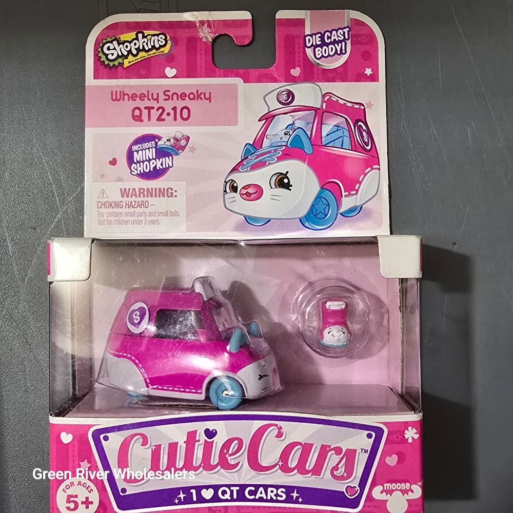 Shopkins Cutie Cars Wheely Sneaky QT2-10‎ Pink Die-Cast Series 2 Mini Shopkin